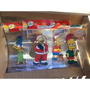 The Simpsons Christmas Window Cling Lot of 26 Homer Bart Marge Holiday Decor MIP